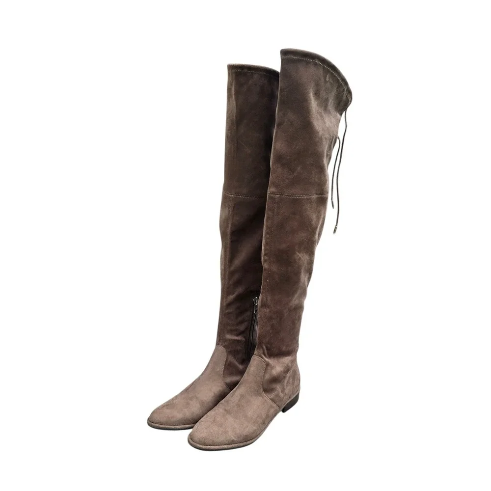 Marc Fisher Over The Knee Boots Taupe Faux Suede OTK Boots‎ Size 7.5